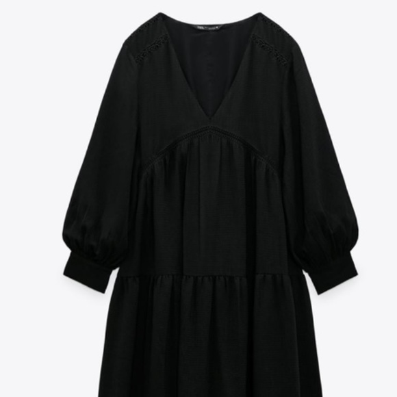 NWT Zara Boho Midi Tiered Dress - Picture 5 of 6